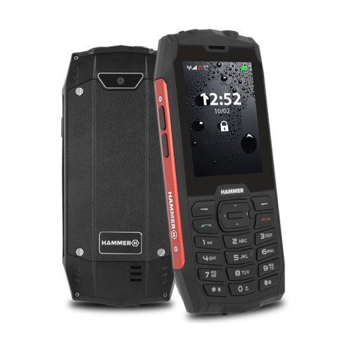 MyPhone Hammer4, Dual Sim, Melns/Sarkans cena un informācija | Mobilie telefoni | 220.lv