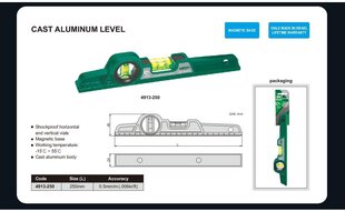 Līmeņrādis ar magnētiem Insize (250 mm) cena un informācija | Rokas instrumenti | 220.lv