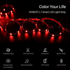 Sonoff L1 2m viedā LED RGB lente цена и информация | Светодиодные ленты | 220.lv