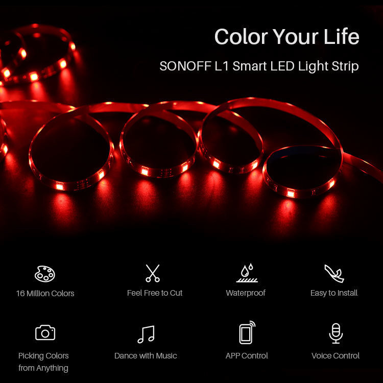 Sonoff L1 2m viedā LED RGB lente цена и информация | LED lentes | 220.lv