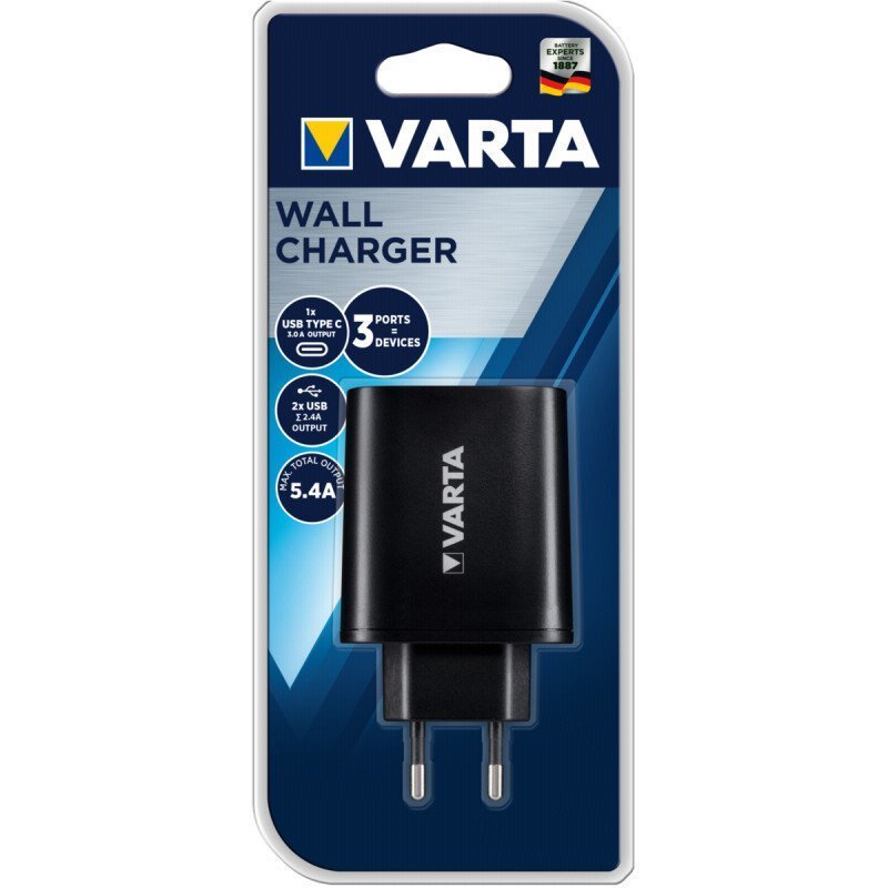 VARTA 2xUSB+USB Type-C 27W 220V cena un informācija | Lādētāji un adapteri | 220.lv