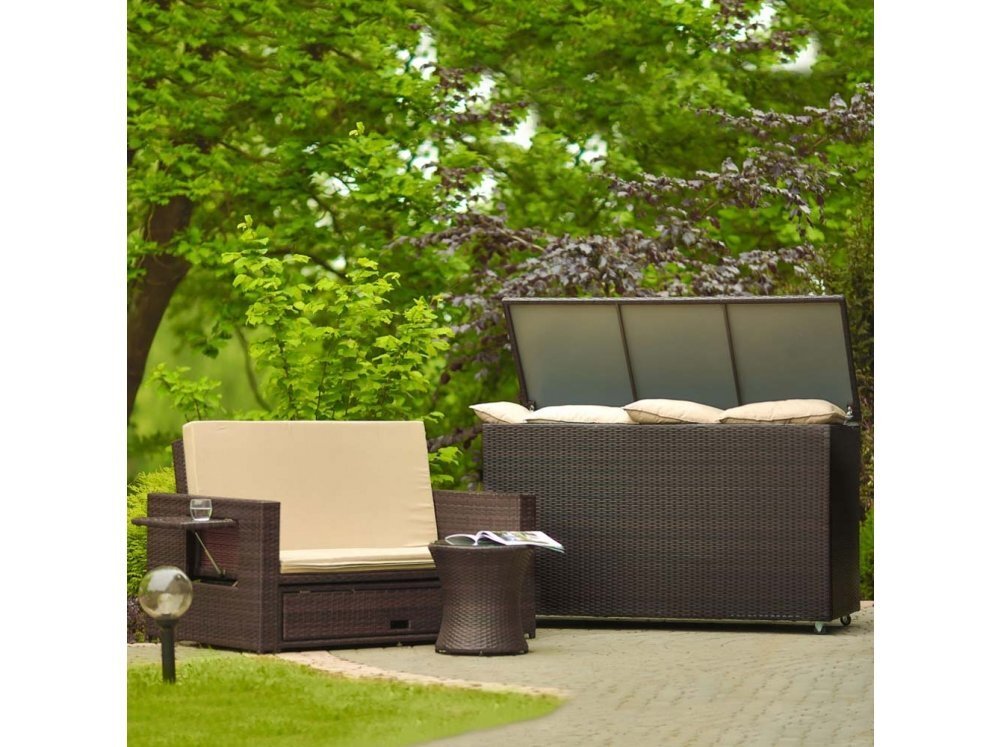 Patio āra spilvenu kaste Wenge,160 x 70 x 95 cm cena un informācija | Veļas grozi un mantu uzglabāšanas kastes | 220.lv