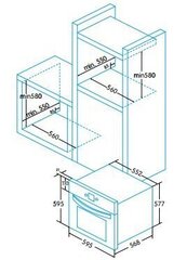 Edesa EOE-7050 BK цена и информация | Духовки | 220.lv