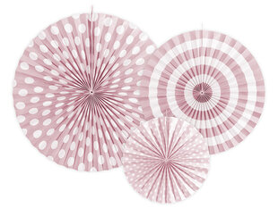 Подвесные украшения-веера Pastelove Light Pink, 1 упаковка/3 штуки цена и информация | Праздничные декорации | 220.lv