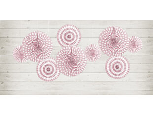 Piekarāmie dekori - vēdekļi Pastelove Light Pink, 1 kaste/50 iepak. (1 iepak./3 gab.) cena un informācija | Svētku dekorācijas | 220.lv