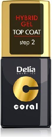 Gēla nagu lakas virskārta Delia Cosmetics Coral Step 2 11 ml цена и информация | Nagu lakas, stiprinātāji | 220.lv