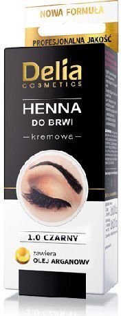 Uzacu un skropstu krāsa Delia Cosmetics Henna Cream 15 ml, 1.0 Black cena un informācija | Uzacu krāsas, zīmuļi | 220.lv