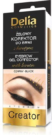 Gela uzacu krāsa ar keratīnu Delia Cosmetics Creator 7 ml, Black cena un informācija | Uzacu krāsas, zīmuļi | 220.lv