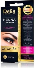 Краска для бровей Delia Cosmetics Henna 15 мл, 1.0 Black цена и информация | Карандаши, краска для бровей | 220.lv