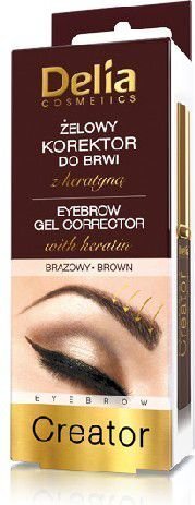 Gela uzacu krāsa ar keratīnu Delia Cosmetics Creator 7 ml, Brown cena un informācija | Uzacu krāsas, zīmuļi | 220.lv