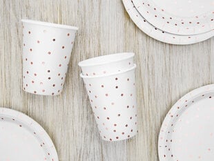 Бумажные чашки Polka Dots, 260 мл (1 упаковка / 6 штук) цена и информация | Праздничная одноразовая посуда | 220.lv