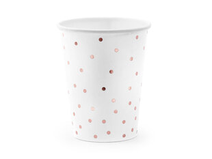 Бумажные чашки Polka Dots, 260 мл (1 упаковка / 6 штук) цена и информация | Праздничная одноразовая посуда | 220.lv