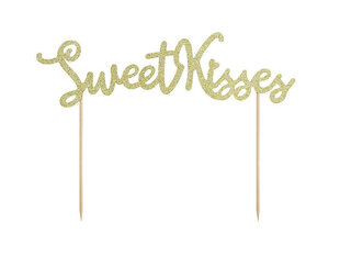 Украшение на торт Sweet Love - Sweet Kisses (1 упаковка / 1 штука) цена и информация | Праздничная одноразовая посуда | 220.lv