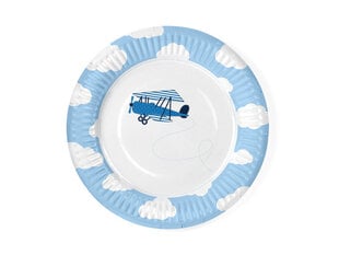 Бумажные тарелки Little Plane, 18 см (1 упаковка / 6 штук) цена и информация | Праздничная одноразовая посуда | 220.lv