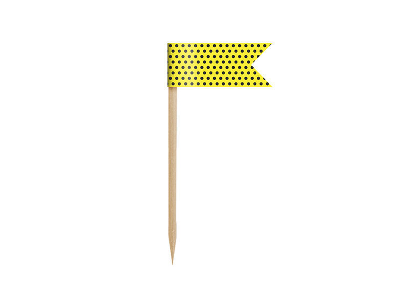 Kēksiņu rotājumi mini karogi Bee, 7 cm (1 iepak. / 6 gab.), daudzkrāsainas cena un informācija | Vienreizējie trauki | 220.lv