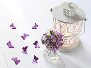 Hologrāfisks konfeti Butterflies, gaiši rozā, 2,1x3x8 cm, 1 iepak./15 g cena un informācija | Svētku dekorācijas | 220.lv