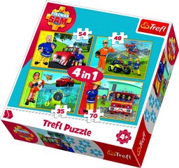 Pužļu komplekts Trefl 4in1 - Fireman Sam cena un informācija | Puzles, 3D puzles | 220.lv