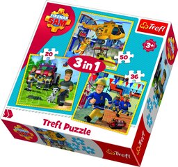 Pužļu komplekts Trefl 3in1 - Fireman Sam цена и информация | Пазлы | 220.lv