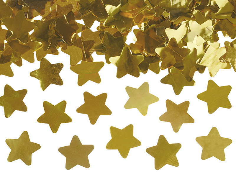Konfeti plaukšķene Zvaigznītes, zelta krāsā, 40 cm, 1 gab. cena un informācija | Svētku dekorācijas | 220.lv
