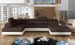 Stūra dīvāns Rodrigo, tumši brūns/krēmkrāsas cena un informācija | Stūra dīvāni | 220.lv