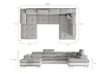 Stūra dīvāns Rodrigo, tumši zaļš/pelēks cena un informācija | Stūra dīvāni | 220.lv