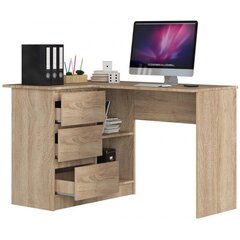 Письменный стол NORE B16, левый, дубового цвета цена и информация | Компьютерные, письменные столы | 220.lv