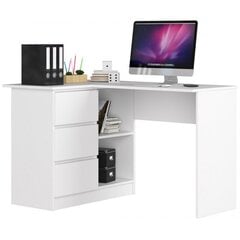 Письменный стол NORE B16, левый, белого цвета цена и информация | Компьютерные, письменные столы | 220.lv