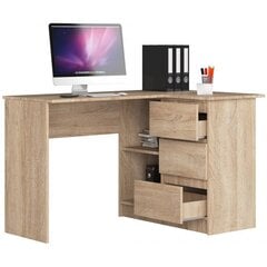 Письменный стол NORE B16, правый, дубового цвета цена и информация | Компьютерные, письменные столы | 220.lv