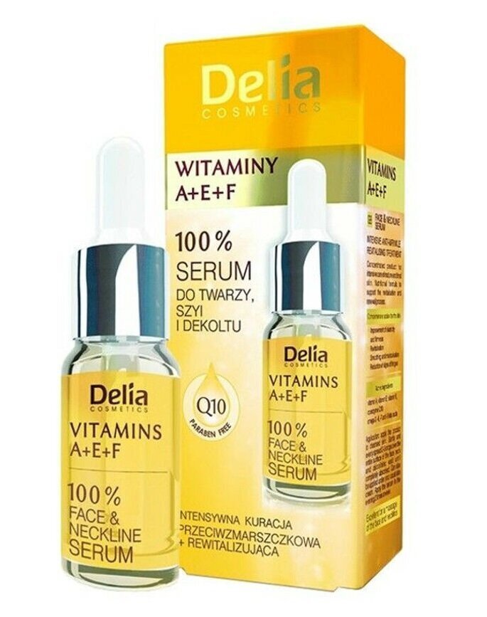 Atjaunojošs pretgrumbu sejas serums Delia Cosmetics Vitamins 10 ml cena un informācija | Serumi sejai, eļļas | 220.lv