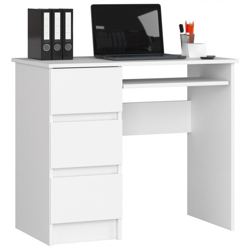 Rakstāmgalds A6, kreisās puses, balts цена и информация | Datorgaldi, rakstāmgaldi, biroja galdi | 220.lv