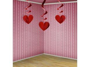 Висячие декорации Hearts Red 60 см (1 коробка/50 штук) (1 упаковка/3штуки) цена и информация | Праздничные декорации | 220.lv