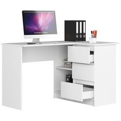 Письменный стол NORE B16, правый, белый цена и информация | Компьютерные, письменные столы | 220.lv