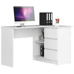 Письменный стол NORE B16, правый, белый цена и информация | Компьютерные, письменные столы | 220.lv