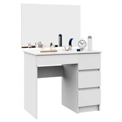 Kosmētikas galdiņš ar spoguli NORE Queen T6/SL, labā puse, balts cena un informācija | Kosmētikas galdiņi | 220.lv
