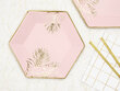 Vienreizlietojamie papīra šķīvji Leaves Light Pink 23 cm (1 kast./ 25 gab.) (1 iepak./ 6 gab.) цена и информация | Vienreizējie trauki | 220.lv