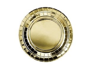 Одноразовые бумажные тарелки Gold 18 см (1 коробка/ 25 шт) (1 упаковка/6 шт) цена и информация | Праздничная одноразовая посуда | 220.lv
