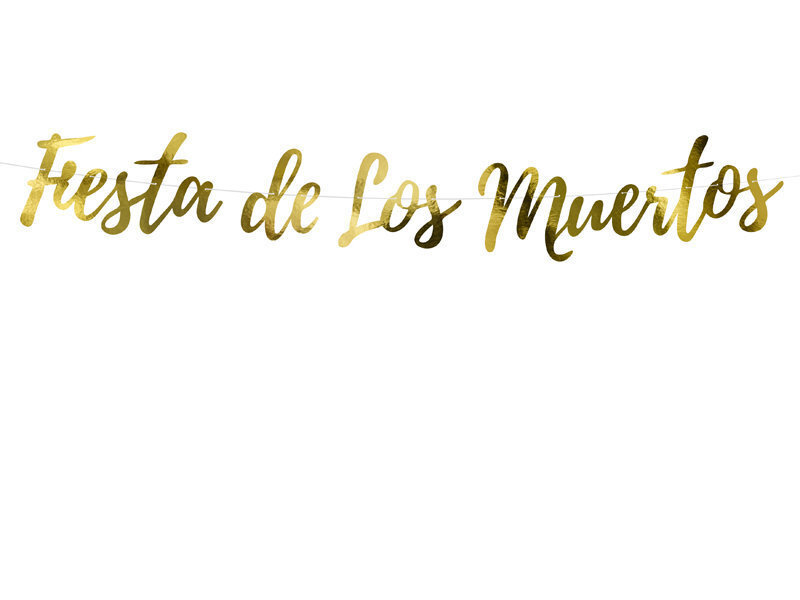 Virtene Dia de Los Muertos Fiesta de Los Muertos, zelta krāsa, 22x160 cm, 1 iepak/1 gab cena un informācija | Svētku dekorācijas | 220.lv