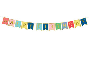 Гирлянда Happy Birthday Mix, 15x175 см, 1 упаковка/1 шт цена и информация | Праздничные декорации | 220.lv