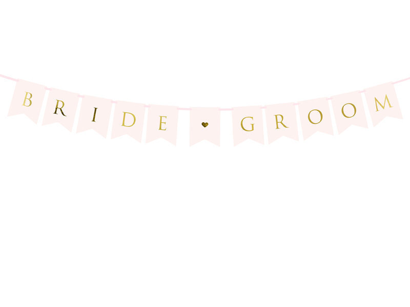 Virtene Bride Groom, gaiši rozā un zelta krāsā , 15x155 cm, 1 iepak/1 gab cena un informācija | Svētku dekorācijas | 220.lv