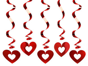 Piekaramā dekorācija Hearts Red 60 cm (1 kaste/50 gab.) (1 iepak./5 gab.) cena un informācija | Svētku dekorācijas | 220.lv