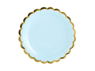 Одноразовые бумажные тарелки Light Blue 18 см (1 упаковка / 6 штук) цена и информация | Праздничная одноразовая посуда | 220.lv