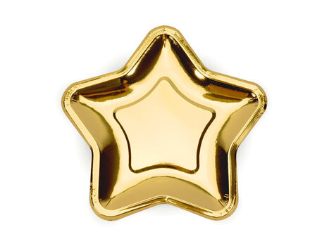 Одноразовые бумажные тарелки Star Золотые 18 см (1 упаковка / 6 штук) цена и информация | Праздничная одноразовая посуда | 220.lv