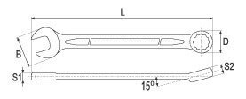 Kombinēta atslēga Yato 32mm (YT-0360) cena un informācija | Rokas instrumenti | 220.lv