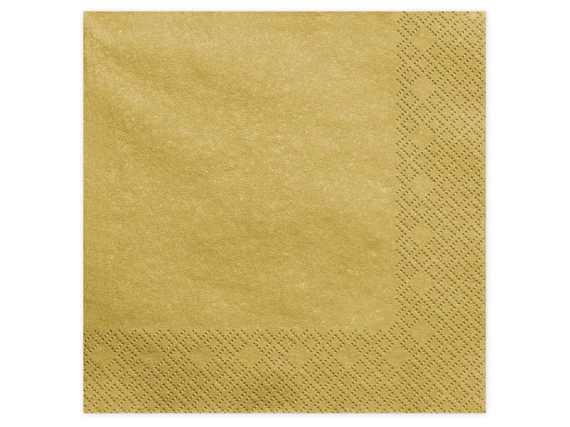 3 slāņu salvetes Gold Metallic 40x40 cm (1 iepak. / 20 gab.) cena un informācija | Vienreizējie trauki | 220.lv