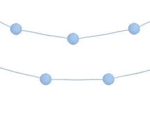 Virtene Pompom Sky-Blue 2 m cena un informācija | Svētku dekorācijas | 220.lv