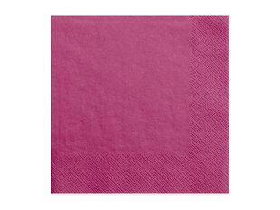 3 slāņu salvetes Dark Pink 33 x 33 cm (1 iepak. / 20 gab.) цена и информация | Праздничная одноразовая посуда | 220.lv