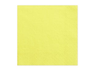 3 slāņu salvetes Yellow 33 x 33 cm (1 iepak. / 20 gab.) cena un informācija | Vienreizējie trauki | 220.lv