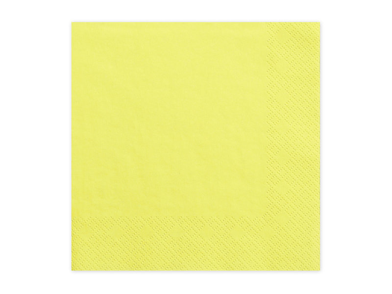 3 slāņu salvetes Yellow 33 x 33 cm (1 iepak. / 20 gab.) cena un informācija | Vienreizējie trauki | 220.lv