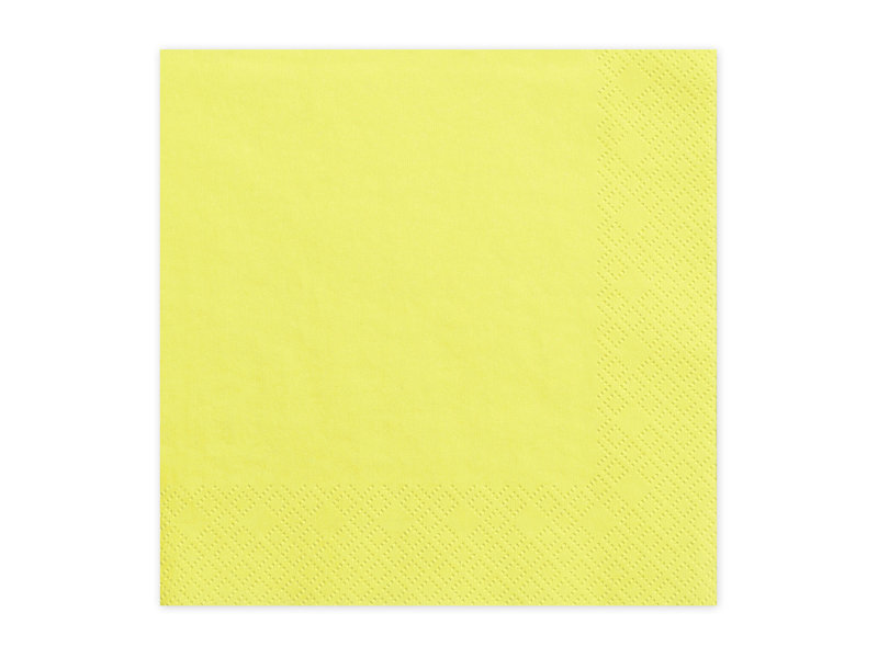 3 slāņu salvetes Yellow 33 x 33 cm (1 iepak. / 20 gab.) цена и информация | Vienreizējie trauki | 220.lv