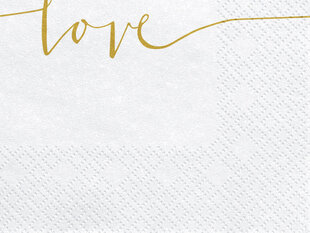 Salvetes Love gold 33 x 33 cm (1 iepak. / 20 gab.) cena un informācija | Vienreizējie trauki | 220.lv